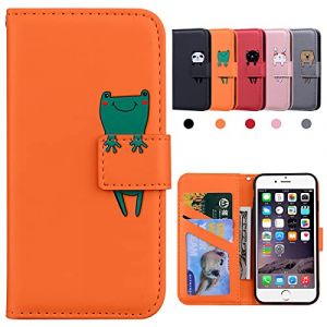 Kedic Coque iPhone 6s, Coque iPhone 6, Housse iPhone 6, Etui iPhone 6s, Rabat Flip Case,Antichoc TPU Etui de Protection avec [B&eacute;quille] [Fentes pour Cartes] pour iPhone 6s/ iPhone 6 - Orange (hui  ge, neuf)