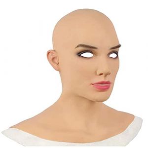 Tianbi Masque de tête réaliste en latex pour femme - Masque intégral en silicone - Cosplay - Drag Queen - Halloween (SHUJILIN, neuf)