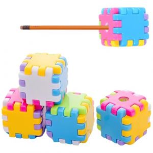 4 Pcs Taille Crayon, Taille-crayon Rubik's Cube, Manuel Taille Crayon Coloré, Taille Crayon Enfant Portable pour Étudiants, École, Maison, Fournitures de Bureau (HAOBI LU, neuf)