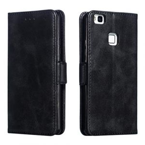 LMFULM&reg; &Eacute;tui pour Huawei P9 Lite 2016 / VNS-L31 (5,2 Pouces) PU Cuir Couverture Magn&eacute;tique Portefeuille Protection Housse Stent Fonction Flip Cuir pour Huawei P9 Lite 2016 Noir (LMAZWUFULM, neuf)