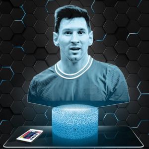 Lampephoto.fr - Lampe 3D L. Messi Joueur de Foot, Sport, Id&eacute;e Cadeau Fan de Foot, Veilleuse Tactile Led Illusion, Effet Hologramme 3D, Cadeau No&euml;l Anniversaire Gar&ccedil;on Fille (CS LASER, neuf)