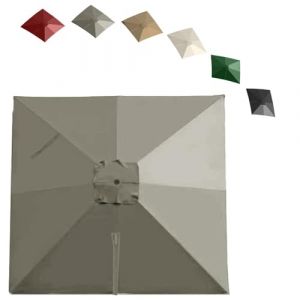 VLKLPZAHAK Rectangle Toile De Rechange pour Parasol D&eacute;port&eacute; 4x3m Auvent De Rechange Parasol De Jardin avec Air Vent Tissu De Remplacement Parasol 8 Baleines(Light Grey,3x3m (9.8x9.8ft)) (jinRonghua, neuf)