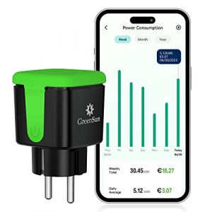 GreenSun Prise Connectée - Prise Exterieure Etanche, Programmateur Prise Electrique, Prise programmable, Prise Connectée Alexa, Prise Compteur d'Énergie, Contrôle APP Vesync, IP44 pour l'extérieur (WindyHomeStore, neuf)