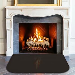 BAIFULAI Plaque Pare-&eacute;tincelles : Tapis de Protection de Sol Ignifuge pour Chemin&eacute;es, Support Ignifuge pour Prot&eacute;ger le Sol Contre les &Eacute;tincelles, 50 x 80 cm, Noir, Moderne, Polyester (BSS STRONG MARK S.R.L., neuf)