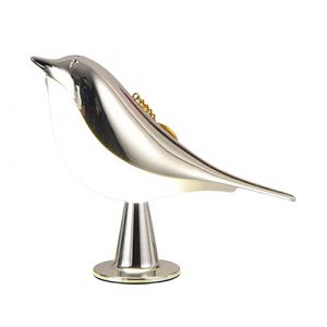 Lampe de Table de Chevet à Commande Tactile Lampes Aromatiques Lampe de Bureau de Chevet Led en Forme D'oiseau Mignon avec Port de Charge USB 3 Voies Dimmable Creative Night Light Lampe de(Chrome) (Chi-ho's shop, neuf)