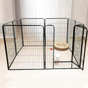 Barrière grillagée de Protection,Parc d'enfant,Barrière de sécurité | Grille de Protection pour Animaux | Barrière de Protection avec Porte pour sécurité Enfant,Stable escalier pour bébé, Noir (Hechheu, neuf)