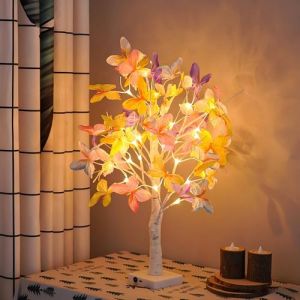 Arbre Lumineux LED,LED Lumi&egrave;re d'ambiance int&eacute;rieur,24ft Lumi&egrave;res de Bouleau avec 24 LED Blanc Chaud,USB/Batterie Arbre Lumineux en Bouleau Blanc Chau,Branches R&eacute;glables Lampe pour F&ecirc;te P&acirc;ques (02) (HZQBEU, neuf)