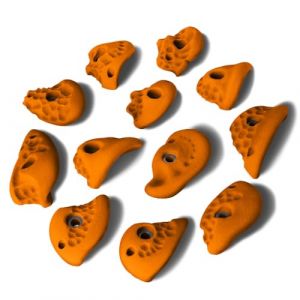 ALPIDEX 12 Prises d'escalade L | Prises d'Anse | Surfaces Structur&eacute;es | Taille L | Profondeur Moyenne | Pierres Escalade | Diff&eacute;rentes Formes Couleurs | Poign&eacute;es Escalade - Couleur:Orange Sportive (BB Sport, neuf)