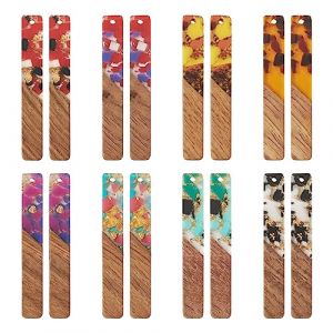 PandaHall Pendentifs g&eacute;om&eacute;triques vintage en r&eacute;sine pour la fabrication de bijoux, Bois R&eacute;sine, r&eacute;sine. (Yilisi Jewelry, neuf)