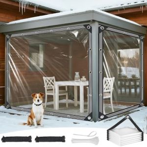 Bâche Transparente 3x6m Bache Transparente avec Oeillets Bache de Protection Exterieur PCV et Imperméables Épaissies Résistantes aux Déchirures avec œillets pour Pergola Terrasse Serre Porche (LLMHH, neuf)