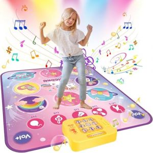 JONRRYIN Tapis de Danse pour Enfants, Jouet Tapis de Danse, Tapis de Danse Musical avec Lumières LED, 5 Modes et 3 Niveaux, Cadeaux d'anniversaire de Noël pour 3 4 5 6 7 8 9 10 11 12 Ans Filles (ROBERTDREAM ETRADE, neuf)