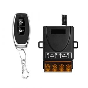 Cerhot 100M T&eacute;l&eacute;commande sans Fil, DC 12V/24/36/48/72V 30A Interrupteur d'&eacute;clairage RF pour pompes &agrave; eau, voitures, motos, syst&egrave;mes de s&eacute;curit&eacute;, portes roulantes, cl&ocirc;tures (100m, 1V1 DC 12V-72V) (CERHOT SMART, neuf)