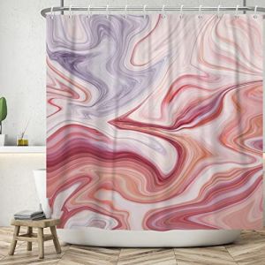 Ttincceer 180x180cm Rideau de Douche en Marbre Rose Violet Ombre Aquarelle - Ensemble de Salle de Bain Abstrait de Luxe - Imperméable pour Baignoire (Zhanghaostore, neuf)
