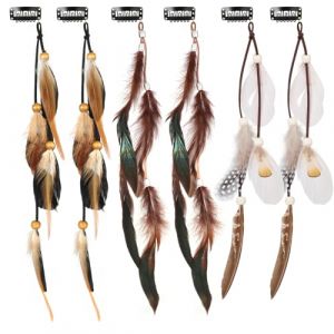 MWOOT 6 Pièces Pinces à Cheveux Plumes Bohème, Coiffe Indienne pour Femmes, Extensions de Cheveux Boho, Hippie Plume Clips Cheveux pour Halloween Carnaval Fête, Accessoires pour Coiffes de Festival (Sopdy-eu, neuf)