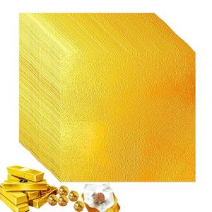 Lot de 100 Feuilles D'emballage en Feuille d'or pour Bonbons Papier d'Emballage Chocolat Feuille Azyme Alimentaire Papier Aluminium Alimentaire pour le Wonka Chocolat et les Projets de Bricolage (KUBD, neuf)