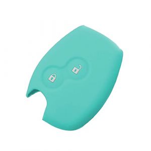 SALPIE Housse Coque de clé Silicone Télécommande 2 Boutons Compatible avec Renaul Dacia Logan Sandero Duster Express Clio Twingo Modus Kangoo (Azzurro, Cover) (all-technology, neuf)