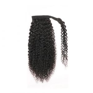 Ponytail Extension Cr&eacute;pus boucl&eacute;s envelopper autour de la queue de cheval cheveux humains br&eacute;silien Remy pince &agrave; cheveux dans les Extensions de queue de cheval for les femmes(12inches 100g) (jianguohairsss, neuf)