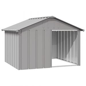 Tidyard Niche pour Chien Gris 116,5x103x81,5 cm Acier galvanisé (fanszone, neuf)