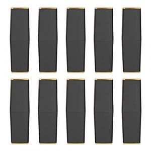 Récipients vides noirs pour rouge à lèvres, moule à rouge à lèvres fait à la main, tubes de baume à lèvres rechargeables avec fermoir magnétique, matériau ABS de haute qualité (Dix sacs opp [tube à (xujianmaoyi, neuf)