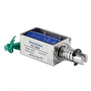 Heschen Électroaimant solénoïde, HS-1564B, DC12V 3A, course 20mm, force 60N, type Push Pull, cadre ouvert, mouvement linéaire (Heschen, neuf)