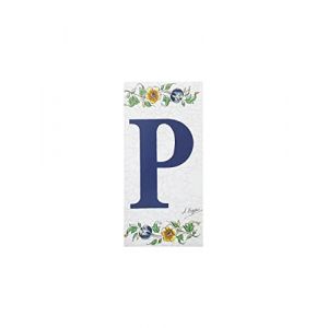 Grenadine Boutique - Lettre de Porte Alphabet en Céramique Thème Moustier - Lettre P (✅FR GRENADINE BOUTIQUE✅, neuf)