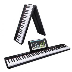 Coolmusic 88 Touches Piano Clavier Pliable Bluetooth Piano Numérique avec Touches Lumineuses Clavier Semi-Poids Piano, Rechargeable, Portable (coolmusic77, neuf)