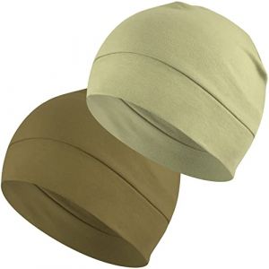 EINSKEY Bonnet de Nuit Homme Femme, 100% Coton L&eacute;ger Fin Skull Cap pour Sport, Chimio, Cancer, Sommeil, Casque Moto (YiPinGuan FR, neuf)