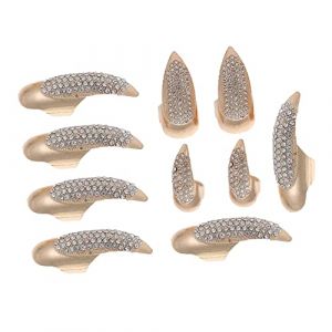 Beaupretty 20 Pièces Clous Décoratifs En Métal Anneau D'articulation D'armure Anneaux Gothiques Anneaux De Griffe Punk Griffe D'ongle Gothique Bagues Punk Ongles D'halloween (lorianca, neuf)