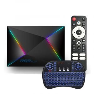 Android TV Box 14.0, R69 Plus TV Box 4K/8K 4 Go RAM 64 Go ROM, Android Box WiFi 6 avec S905X4 CPU 3D 2.4G/5G WiFi BT 5.0 USB 3.0 avec Mini Clavier sans Fil,4gb+32gb (MYYGZQ, neuf)
