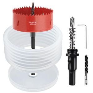 Nivithi Scie Cloche Bi-M&eacute;tal &Oslash;65mm M42 HSS avec Capuchon Anti-Poussi&egrave;re,pour Bois,Placo et M&eacute;tal,Adaptateur Hexagonal et Foret de Centrage,pour PVC et Plastique (Nivithi, neuf)