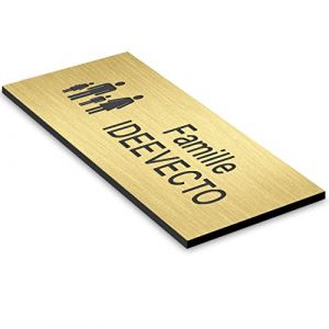 Plaque boite aux lettres personnalisable format FAMILIAL aspect OR ANTIQUE dimension 80 x 35 mm diff&eacute;rents coloris - Plastique PVC Acrylique - r&eacute;sistant aux intemp&eacute;ries et aux UV - autocollante adh&eacute;si (Ideevecto, neuf)