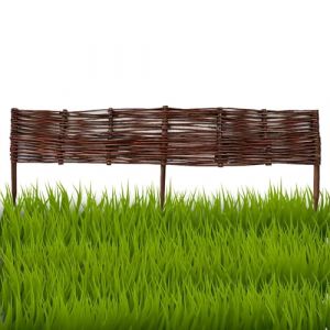 Floranica Bordures de Parterre en Saule 1 pi&egrave;ce 10 cm x 100 cm Cl&ocirc;ture en Bois de Osier pour Bordure Plate-Bande Palissade Bordures de Fleurs D&eacute;coratives Panneau en Saule (Pemicont, neuf)