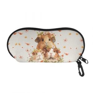 Binienty &Eacute;tui &agrave; lunettes souple, Pochette &eacute;tui sac &agrave; lunettes avec fermeture &eacute;clair avec clip de ceinture, portable, taille unique (binientyEUR, neuf)