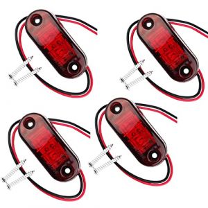 PolarLander 4pcs 24v 12v Ambre LED Feu de Position lat&eacute;ral Feu de gabarit Feu de gabarit Lumi&egrave;re pour Remorque Camion Rouge (GOLANDER, neuf)
