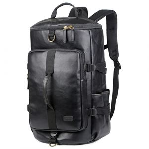 BAOSHA HB-26 3 Voies Convertible Sac de Week-end en PU Cuir Sacs de Voyage pour Hommes Sac à Bandoulière Sac à Dos de Voyage Sac à Main de Nuit Marron Le Grand (Noir) (MUKE Store, neuf)