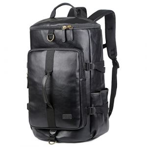 BAOSHA HB-26 Sac fourre-Tout en Cuir 3 Voies pour Homme Sac fourre-Tout de Week-End Sac à Dos Sac à bandoulière Convertible Voyage Randonnée Sac à Dos de Nuit Sac à Main, Noir, XL, Moderne (MUKE Store, neuf)