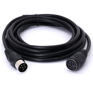 HTGuoji Câble d'extension de connecteur Midi DIN 6 broches, fiche DIN mâle vers femelle adaptateur AV prise audio pour audio numérique (3 m) (Haoshanhe, neuf)
