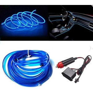 Balabaxer El Wire Bande lumineuse LED pour intérieur de voiture Bleu 3 m Fil néon 12 V avec protection fusible pour décoration intérieure de voiture avec bord de couture de 6 mm (shenzhen changxinde science&technology co.,ltd., neuf)