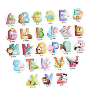 HEMOTON autocollant maison d&eacute;cor d'autocollant mural sticker mural autocollants alphab&eacute;tiques autocollants muraux pour enfants porte stickers muraux fond d'&eacute;cran lettre animal (Heather Healy, neuf)
