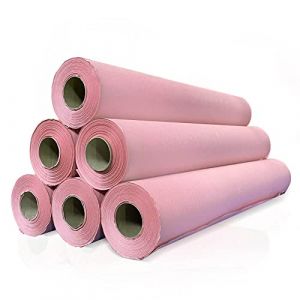 Papier de table ECO (bo&icirc;te de 6 unit&eacute;s) de 0,59 x 75 m (1,5 kg). Rouleau de couleur rose &eacute;cologique sans pr&eacute;d&eacute;coupe. (OBLAIT, neuf)