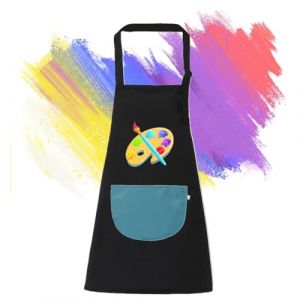 WKRTDY Lot de 1 tablier de peinture pour enfants r&eacute;glable, tablier d'&eacute;cole imperm&eacute;able avec 1 poches pour enfants, 5 &agrave; 11 ans, tablier de cuisine de jeu, peinture, cuisine, &eacute;cole, maison (zhangbeibeiouzhoudianpu, neuf)