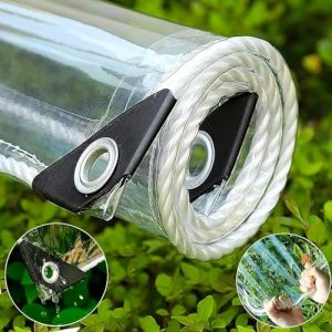 B&acirc;che Transparente avec &oelig;illets, PVC Imperm&eacute;able &eacute;paissie, Bache de Protection Exterieur avec Corde, Auvent Pliable pour Serre Pergola Camping Jardin Plantes Voiture (2x3m) (FMJXB, neuf)