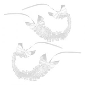 VALICLUD Lot de 2 Bandeaux &agrave; Cheveux en Dentelle Blanche Lolita Volants Bandeaux de Cosplay Soubrette Accessoires Coiffure pour Go&ucirc;ter et Tenue Princesse Serrage-T&ecirc;te &Eacute;l&eacute;gant et (Cedongh, neuf)