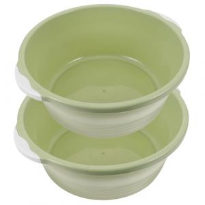 Gatuida 2 Pièces Bassin en plastique lavé bain de pied bassin de lavage des mains grand lavabo cuisine évier cuisine bac en plastique pour le lavage de lavage transparent Green (Brandon Zou, neuf)