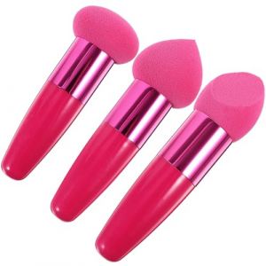 Anneome Lot de 3 Stylos Houppettes de Maquillage Poign&eacute;e Couleur Rose Fuchsia Applicateurs Polyvalents pour Poudre et Fond de Teint Outil de Maquillage Professionnel et Usage (Zzenpu, neuf)