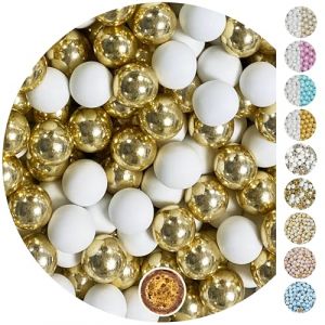 EinsSein 0,7kg Crispy chocolat Dragees mariage Mix grand blanc-or brillant - ca.1,8 cm perles - drag&eacute;es bapt&ecirc;me communion amandes feter et recevoir f&ecirc;ter de fete couleur pas cher aux bombe tag (Shopingeneur, neuf)