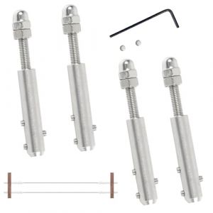 EGNGY Tendeur Cable Inox 4 Pièces, Cable Inox 4mm, Fil D'acier Fixe Réglable Tendeur Grillage Convient pour Un Câble En Acier De 4 mm, Avec tournevis en L (EGNGY Direct, neuf)
