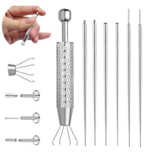 Nymora Set de Piercing en 7 Pi&egrave;ces, Pince &agrave; Piercing, D&eacute;vissage de Boules de Piercing, Outil en Acier Inoxydable pour Ouvrir et Changer, Accessoires de Piercing pour Oreille et Nez (Nymorats, neuf)