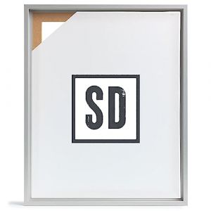 Stallmann Design Cadre à joint d'ombre pour châssis | 80x120 cm | Aspect aluminium | MDF cadre pour toiles avec effet de profondeur | avec accessoires de montage | Cadre sans verre ni dos d'âne (Stallmann Design, neuf)