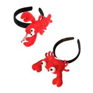 DECHOUS 2 pi&egrave;ces Bandeau Cheveux Homard et Crabe Accessoire Costume F&ecirc;te Gar&ccedil;on Fille Serre-t&ecirc;te Animal Marin Mignon pour Cosplay et Halloween Lot (Delicious.C, neuf)